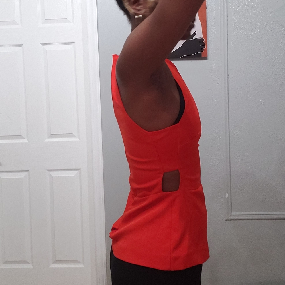 H&M dressy red shirt with side peep holes